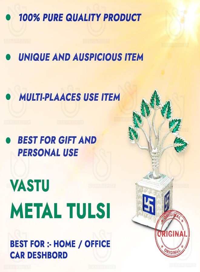 Comelyns Silver Plated Tulsi Plant for Pooja Decorative, Pooja Items, Pooja Thali Set, Religious Metal Tulsi Kyara, Wedding Return Gift, Pooja Articles, vastu Items,Tulsi Plant for Showpiece - Image 3